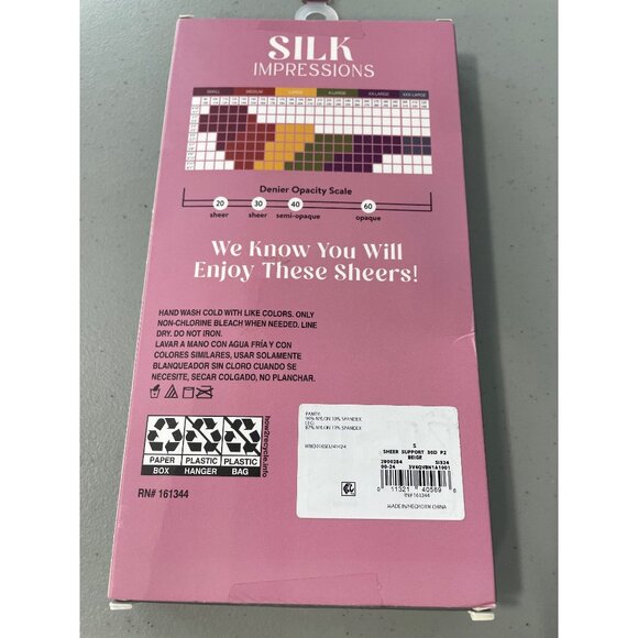 Silk Impressions Pantyhose Size Small Sheer Medium Support 30 Denier 2 Pack NEW - Picture 3 of 6
